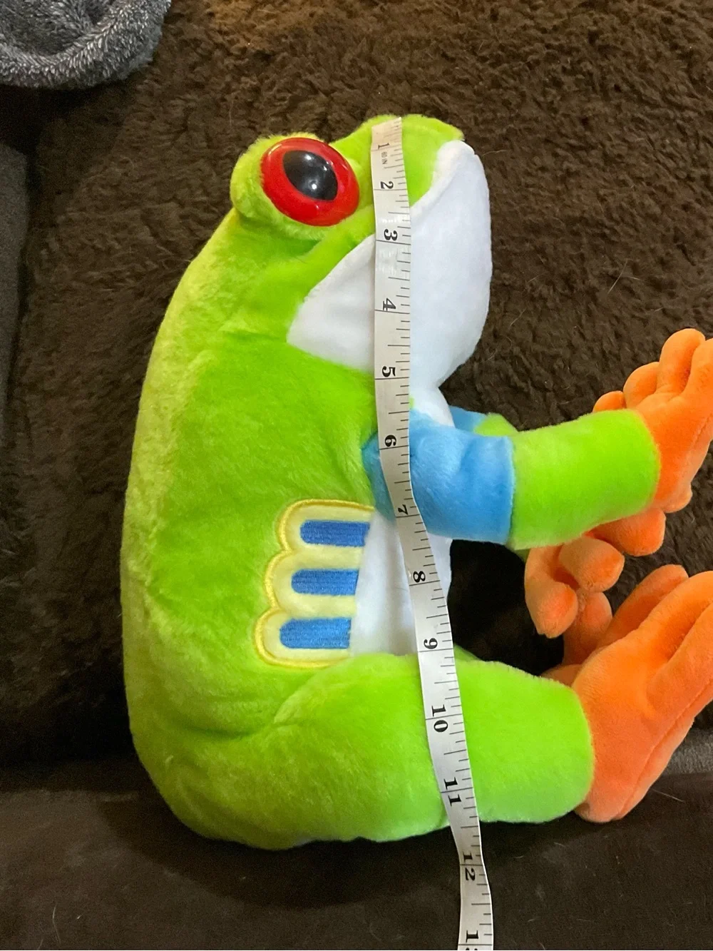 Wild Republic:cuddle skin bright green ‘’Red Eyed” sitting 12’’ tree Plush Frog